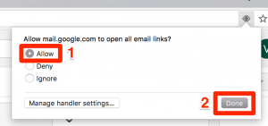 Google Chrome - Gmail tab - allow handler